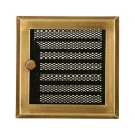 Kratka kominkowa 16x16cm z żaluzją mosiądz-patyna