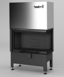 Wkład kominkowy narożny prawy  gilotyna HEATRO 69PH BLACK