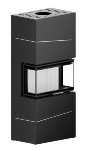 Wkład kominkowy w zabudowie stalowej ALBERO AL9C.H-D BOX CZARNY DECOR BIAŁY HITZE