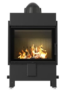 Kominek powietrzny stalowy KRATKI LUCY 12 kW Ø 200 czarne wyłożenie