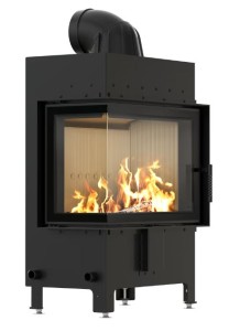 Kominek powietrzny stalowy KRATKI LUCY lewy 12 kW Ø 200