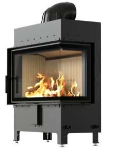 Kominek powietrzny stalowy KRATKI LUCY prawy 14 kW Ø 200